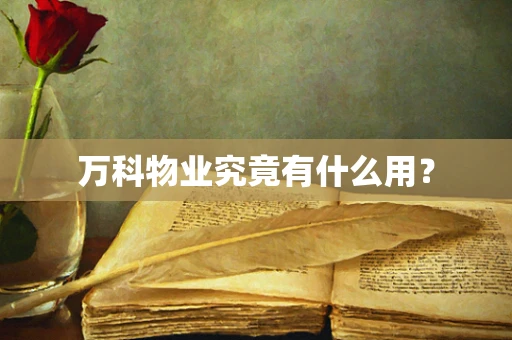 万科物业究竟有什么用？