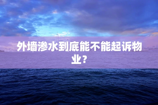 外墙渗水到底能不能起诉物业？