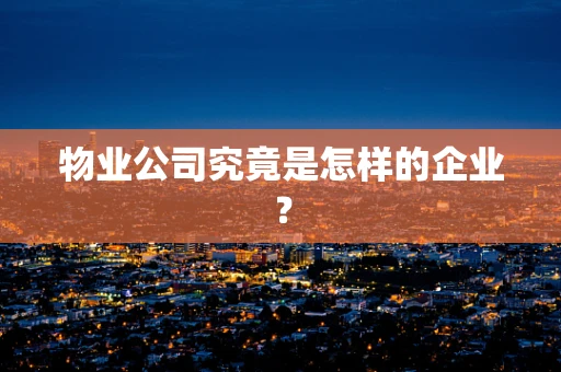 物业公司究竟是怎样的企业？