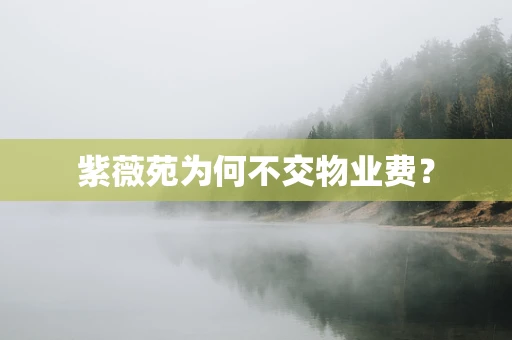 紫薇苑为何不交物业费？