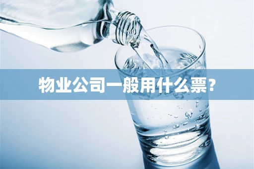物业公司一般用什么票？