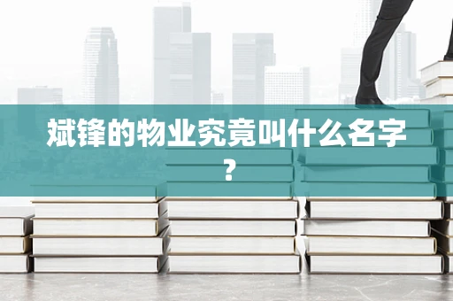 斌锋的物业究竟叫什么名字？