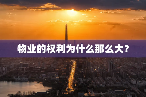 物业的权利为什么那么大？