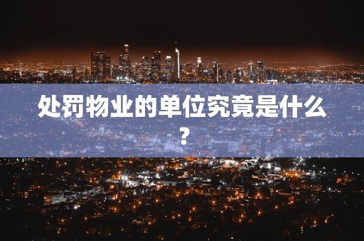 处罚物业的单位究竟是什么？