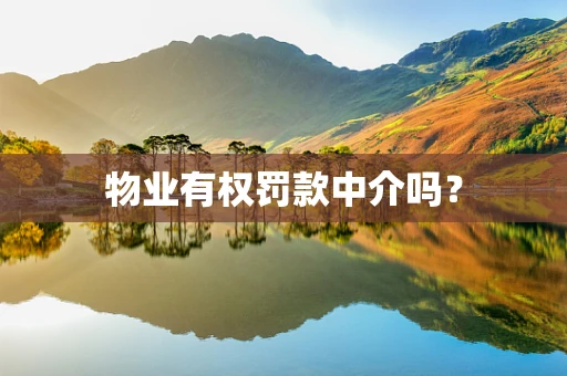 物业有权罚款中介吗？