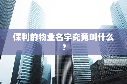 保利的物业名字究竟叫什么？