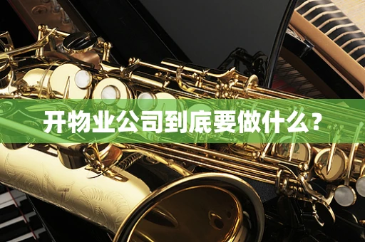 开物业公司到底要做什么？
