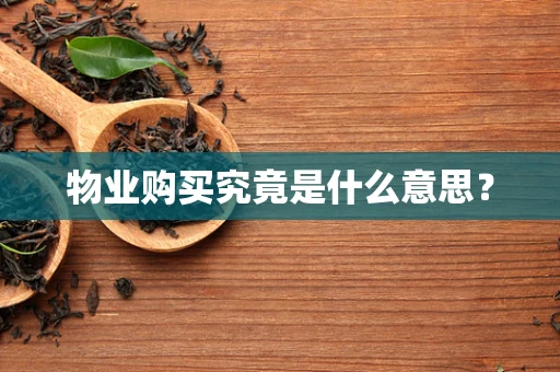 物业购买究竟是什么意思？