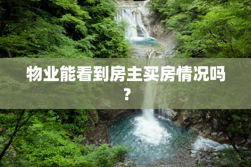物业能看到房主买房情况吗？