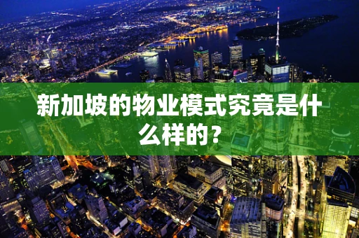 新加坡的物业模式究竟是什么样的？
