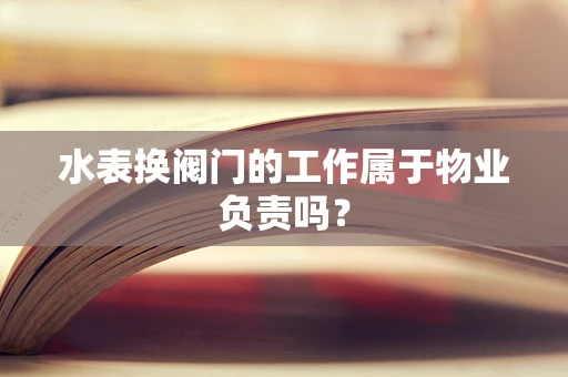 水表换阀门的工作属于物业负责吗？